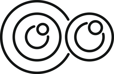 Poster - Line art icon of an oxygen molecule, symbolizing a chemical bond and the structure of matter