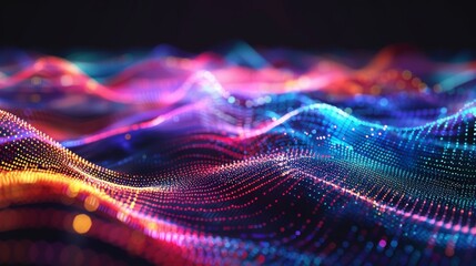 Poster - big data abstract background concept. digital data flow, data transfers, blockchain, servers, high-s