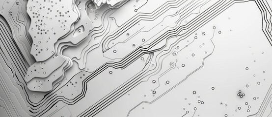 Poster - An abstract rendering of a technological surface on a modern background