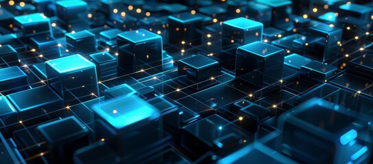 Poster - Internet connection global networking high digital technology. Blockchain, mainframe and big data structures. Future technology.