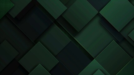 Poster - Three Dimensional Cube Blocks Structure With Blur Effect 4K 8K Very High Definition Sci-Fi Futuristic Technology Background. Three Dimensional Square Pattern Dark Green Abstract Background.