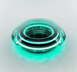Poster - hologram hud circle in blue with light blue transparent background