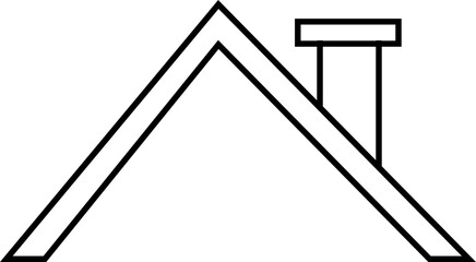 Poster - House or home roof line icon. House top vector symbol for website, mobile app, infographic. Real estate home logo illustration for realtor, roof construction and repair icon on transparent background.
