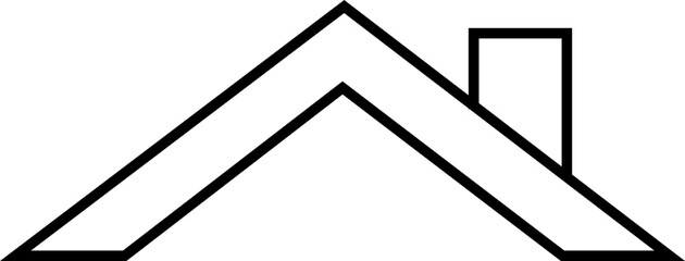 Poster - House or home roof line icon. House top vector symbol for website, mobile app, infographic. Real estate home logo illustration for realtor, roof construction and repair icon on transparent background.
