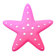 Wall Mural - Pink starfish png sticker, 3D rendering, transparent background