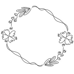  Hand drawn floral wreath transparent png
