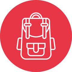 Wall Mural - Backpack line circle icon