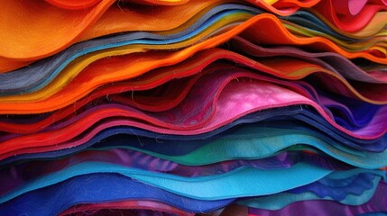 Stacked layers of vibrant felt for craft and fashion