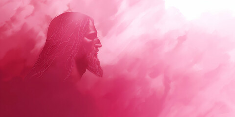 Poster - Lord Jesus Christ, modern savior graphic illustration, religious scene