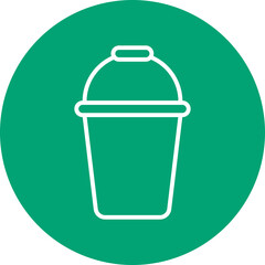 Poster - Bucket line circle icon