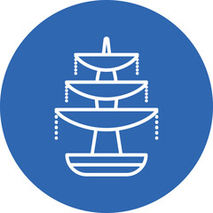 Sticker - Fountain line circle icon