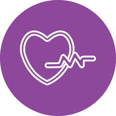 Sticker - Heartbeat line circle icon