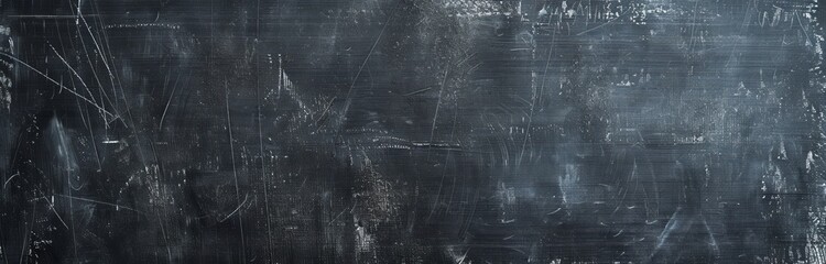 Wall Mural - Textured blackboard with black background, horizontal copy space