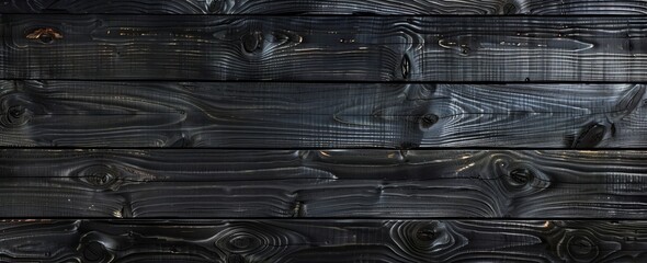 Wall Mural - Black wood texture on dark wood background