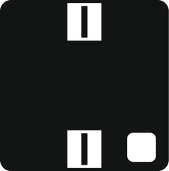 Poster - Black floppy disk icon representing saving data in simple style for any web design