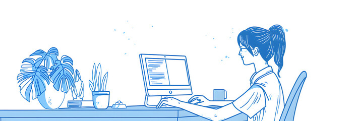 Poster - person working on a computer