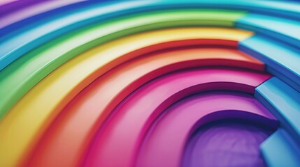 Canvas Print - Rainbow Colored Wall Close Up