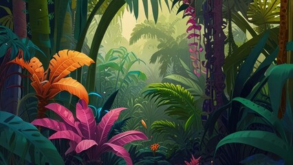 Wall Mural - tropical flower in the jungle