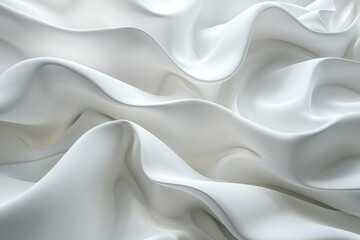 Sticker - The image is a close up of a white fabric with a wave pattern