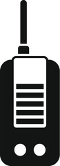 Poster - Black and white silhouette of a security guard walkie talkie used for communication