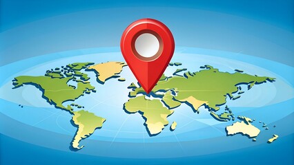 Wall Mural - Concept image of GPS positioning system in the global.Image pin GPS on world map.vector illustration EPS 10.