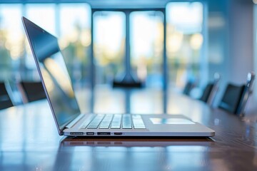 Poster - Laptop on a Table in a Modern Office