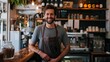 © vetrana - Young male entrepreneur managing and overseeing operations in his personal bistro business