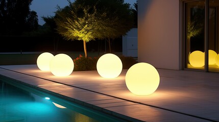 Wall Mural - suitable as floor lamps or wall lighting in the garden and by swimming pools