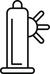 Poster - Sunblock lotion is standing on the beach under the shining sun