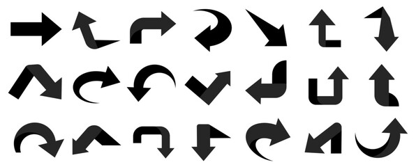 Fototapete - Set arrow icons, pointing up, down, left and right icon