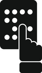 Wall Mural - Simple icon of a finger reading braille, a tactile system of reading and writing for people who are blind or visually impaired