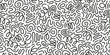 © olechkaart - Black and white line doodle seamless pattern. Cute, funny creative minimalist style art background. Endless simple holiday party confetti texture, Scribble shapes, curves, waves.