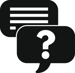 Poster - simple icon of a question mark speech bubble replying to a message