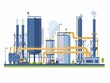 © Saowalak - Industrial factory illustration with various machines, tanks, and pipelines. Perfect for energy, manufacturing, and industrial themes.