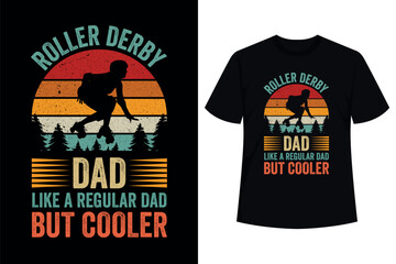 Poster - Roller Derby Lover Vintage Roller Derby Dad Father's Day T-Shirt