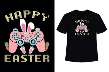 Wall Mural - Video Game Easter Bunny Gaming Controller Gamer Boys Girls T-Shirt