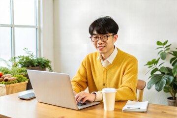 Poster - Young Asian Entrepreneur Working at Startup Office
