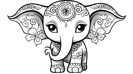 Sticker - cute cartoon baby elephant 