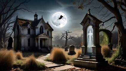 Wall Mural - halloween scary background. suitable for posters, flyers, banners and backgrounds for Halloween party invitation cards.