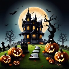 Wall Mural - halloween scary background. suitable for posters, flyers, banners and backgrounds for Halloween party invitation cards.