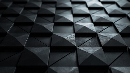 Poster - Close up of black wall with numerous squares