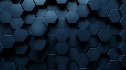 Poster - Close-up black hexagons on wall