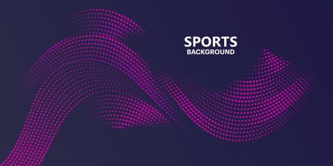 Abstract colored background with futuristic purple wave dots. modern Vector background with dynamic waves. sports poster vector background template. Eps 10