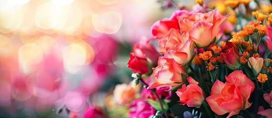 Aufkleber - Indistinct image of flowers with copy space image.