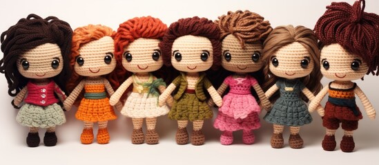 Poster - Creating crocheted pieces for amigurumi dolls with a clear background for adding elements in the image.