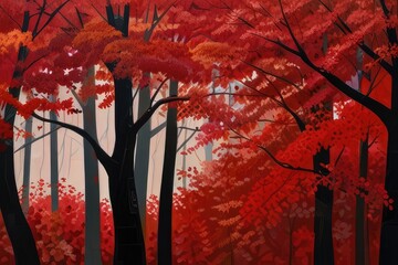 Wall Mural - autumn in the forest