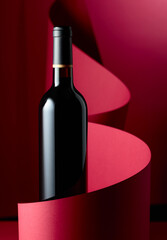 Poster - Bottle of red wine.