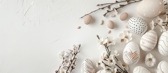 Poster - Easter decor displayed against a white backdrop with copy space image.