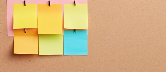 Poster - Sticky note pinned on corkboard with copy space image.