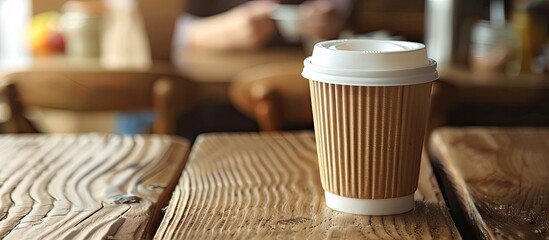 Aufkleber - Beverage in a cup with a copy space image on a table.